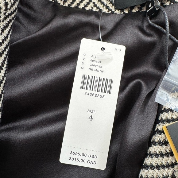 Le Superbe- NWT Black & Grey Chevron David Boa Fur Cuff Blazer Jacket - Picture 10 of 10